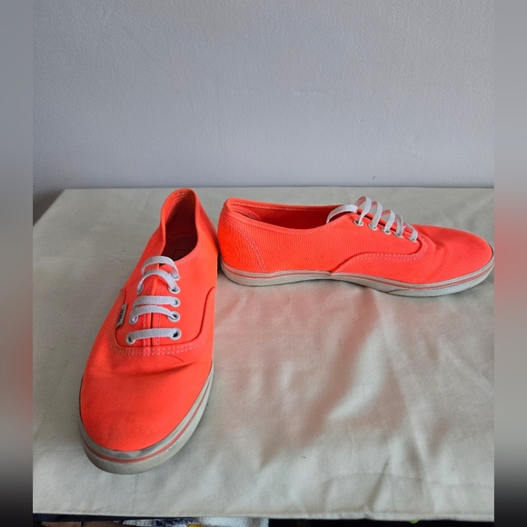 Vans Women's Neon Coral Canvas Sneakers - Picture 1 of 5